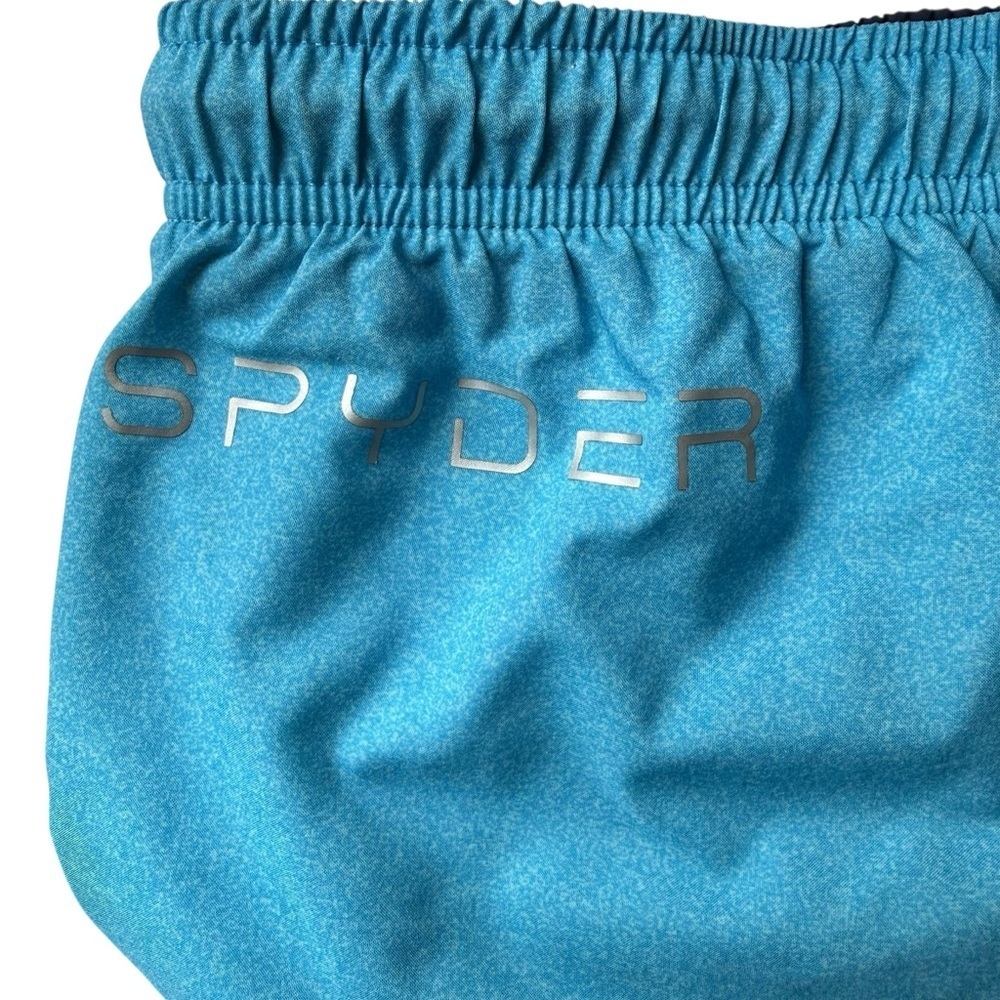 Spyder Boys Striped Board Shorts Swim Trunks Large 14/16 Blue Multicolor Logo - Picture 5 of 7